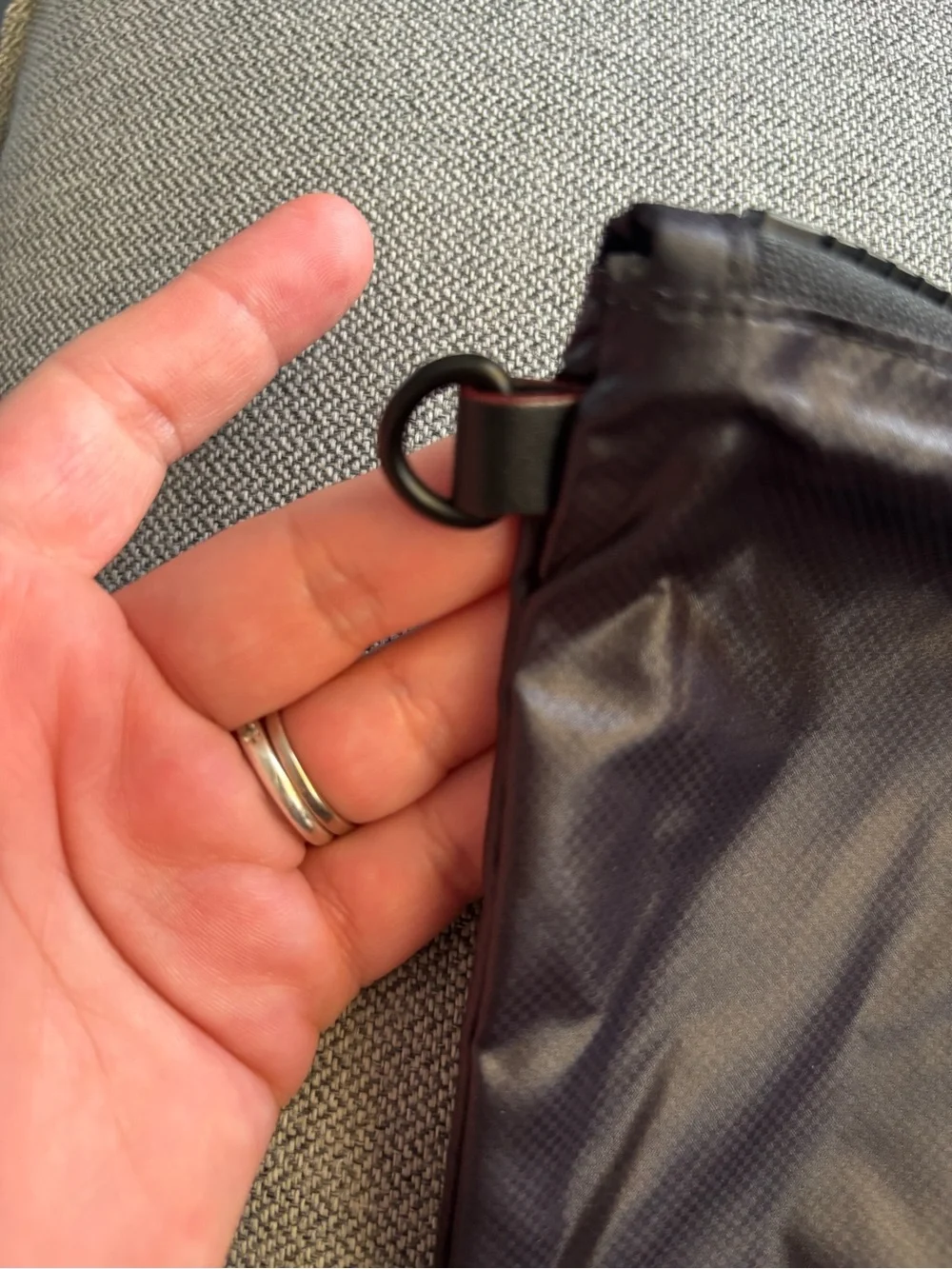 MZ Wallace Dark Boysenberry Nylon Zip Pouch with Leather Pull